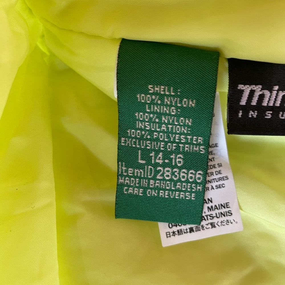 L.L. Bean Glacier Summit Waterproof Ski Jacket Blue Thinsulate Youth Large 14-16 - Picture 9 of 11
